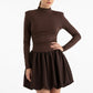 Women's Autumn/Winter Solid Color Puffy Dress