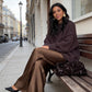 Women's Knit Sweater & Lustrous Wide-Leg Pants 2-Piece Set