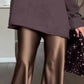 Women's Knit Sweater & Lustrous Wide-Leg Pants 2-Piece Set