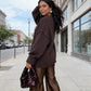 Women's Knit Sweater & Lustrous Wide-Leg Pants 2-Piece Set