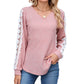 Women’s Elegant Lace Sleeves V-Neck Top