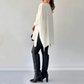 Women's Mock Neck Batwing Sleeves Slit Tops