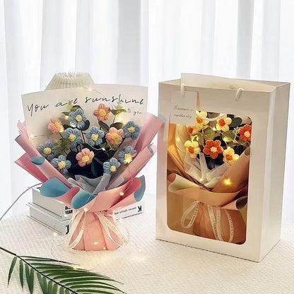 Valentine's Day Crocheted Daisy Bouquet