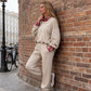 Plaid Patchwork Sweatshirt & Pants Set