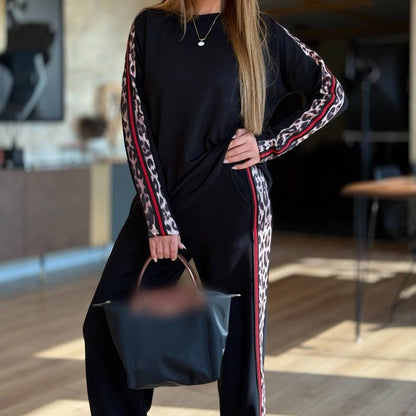 Women's Leopard Stripe Tracksuit Set