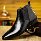 Men's Leather Print Slip On Boots
