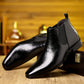 Men's Leather Print Slip On Boots
