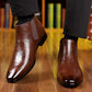 Men's Leather Print Slip On Boots