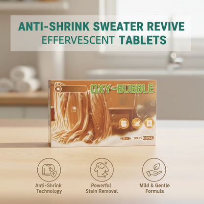 🧶 Sweater Revive Effervescent Tablets – Anti-Shrink, Restores Softness & Safe for Colors 🧺