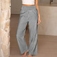 ⏳LAST DAY SALE 49% OFF!🎁Striped Gingham Wide Leg Pants High Waisted With Pockets