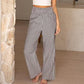 ⏳LAST DAY SALE 49% OFF!🎁Striped Gingham Wide Leg Pants High Waisted With Pockets