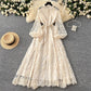 👗60% OFF NOW! ✨ Vintage Embroidered Lantern Sleeve Dress – Delicate Embroidery, Romantic Puff Sleeves & Flowy Fit 🌸