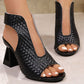 👡 50% OFF NOW! ✨ Women's Elegant Peep-Toe Heeled Sandals – Comfortable Block Heel, Adjustable Strap & Chic Design 💃