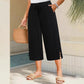💐50% OFF ! Ribbed Wide-Leg Capri Pants – Elastic Waist for Daily Wear 🌿✨【Limited Stock】