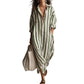 Women's Casual Striped Long Sleeve Shirt Dress