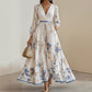 🎉New Arrival 50%OFF✨🎉Elegant V-Neck Floral Pleated Maxi Dress