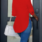 Women's Long Sleeve Shirt with High-Low Hem