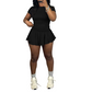 Women's Sporty Two-Piece Pleated Skirt Set