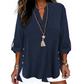 🔥 Hot Sale  🔥Casual Solid Color Button Side Slit Top