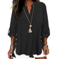 🔥 Hot Sale  🔥Casual Solid Color Button Side Slit Top