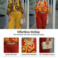 Women's Retro Graphic Print Top & Wide-Leg Pants Set