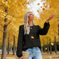 Women's Elegant Crew Neck Hollow-Out Long Sleeve Top