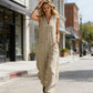 Women's Sleeveless V-Neck Wide-Leg Jumpsuit