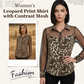 ⏳Time-Limited Special⏰Women's Leopard Print Shirt with Contrast Mesh – Long Sleeve, Office-to-Evening Versatility ✨