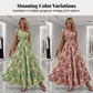 📢📢35% OFF !! ⏰Women's V-Neck Floral Print Smocked Maxi Dress