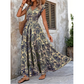📢📢35% OFF !! ⏰Women's V-Neck Floral Print Smocked Maxi Dress