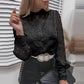 Women's Hollow-Out Lace Long Sleeve Blouse