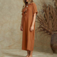 Women's Casual Short Sleeve Wide-Leg Jumpsuit