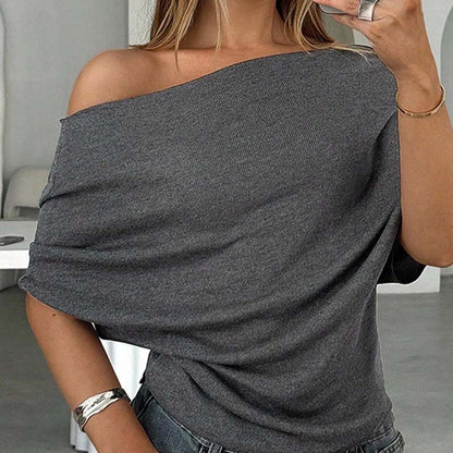 ⏳Limited-time 50% off⏰Women's Asymmetrical Off-Shoulder Batwing Sleeve Top👚