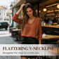 Women's Cotton Linen V-Neck T-Shirt