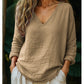 Women's Cotton Linen V-Neck T-Shirt
