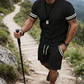 🔥2026 HOT SALE🔥Men's Striped T-Shirt & Shorts 2-Piece Set