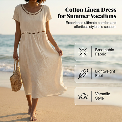 Summer Casual Round-Neck Lace Dress