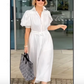 Women's Elegant Puff Sleeve A-Line Dress