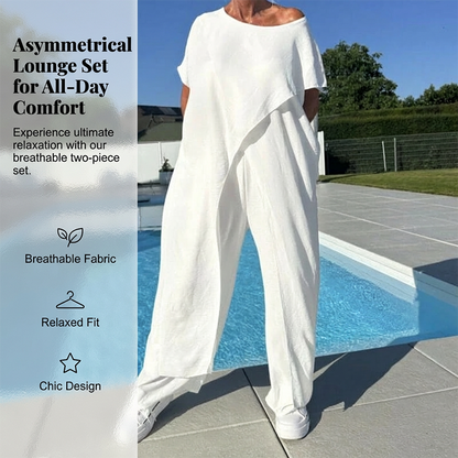 Women's Asymmetrical Off-Shoulder Top & Pants Set