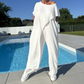 Women's Asymmetrical Off-Shoulder Top & Pants Set