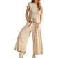 🔥Hot Deals-Women’s Pleated Top & Wide-Leg Pants Set