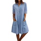 📢📢40% OFF !! ⏰Relaxed Fit A-Line Denim Dress with Mesh Sleeve Detail