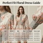 Romantic Floral Print High Neck Mini Dress