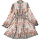 Romantic Floral Print High Neck Mini Dress