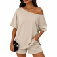Women’s Off-Shoulder Top & Shorts 2-Piece Set