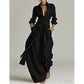Women's Collared Top and High-Waist Pants Set