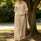Women's Casual Top & Wide-Leg Pants Set
