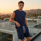 💪 Stay Cool & Comfortable With Men's Casual Sportswear Tank Top & Shorts Set🌞