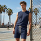 💪 Stay Cool & Comfortable With Men's Casual Sportswear Tank Top & Shorts Set🌞