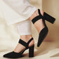 Pointed Toe Block Heel Slingback Pumps